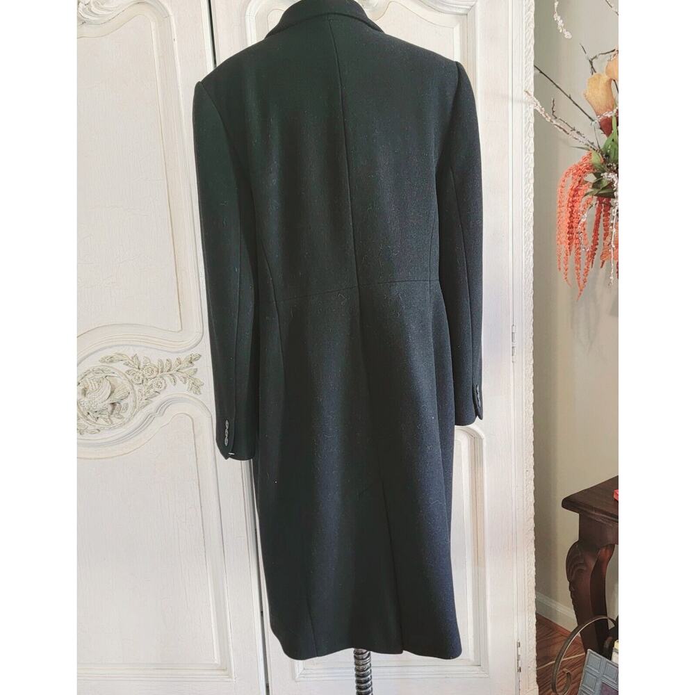 Vintage Murano Wool blend  Long Coat Women's Size 12 Black Button - Picture 15 of 15